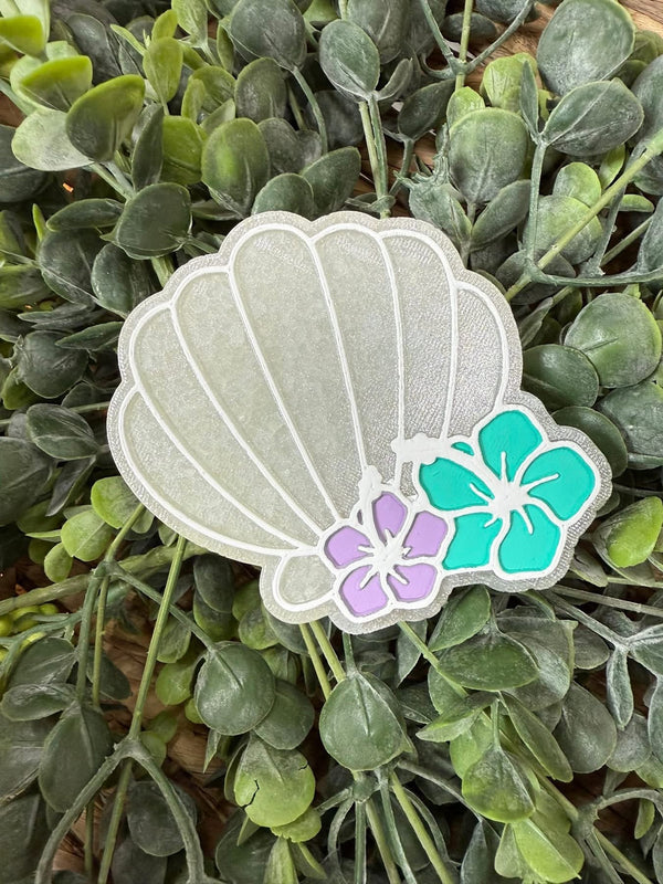 Seashell with Flowers Freshie Silicone Mold