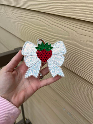 Strawberry Center Bow Freshie Silicone Mold
