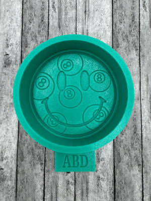 Eight Ball Smiley Face Freshie Silicone Mold