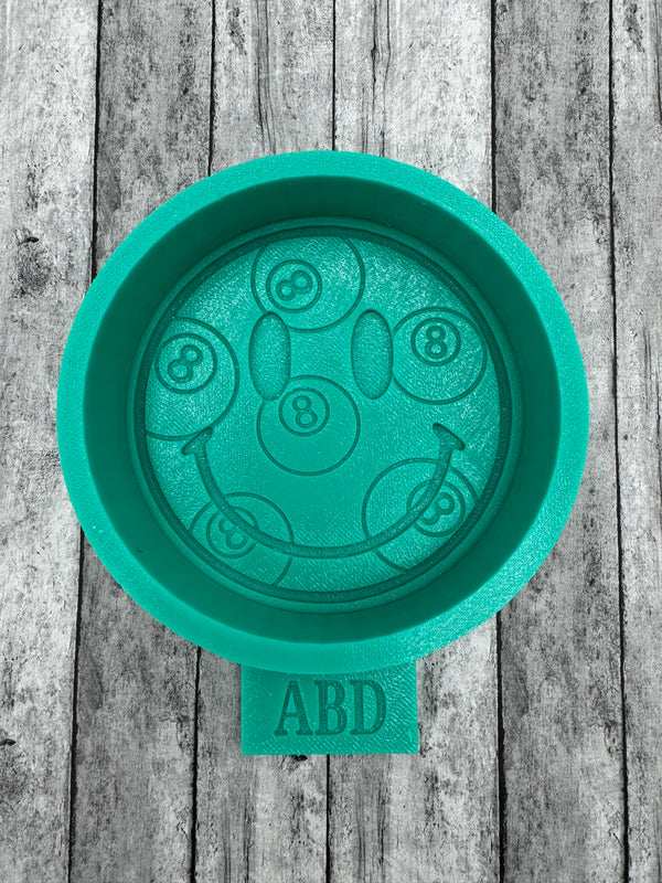 Eight Ball Smiley Face Freshie Silicone Mold
