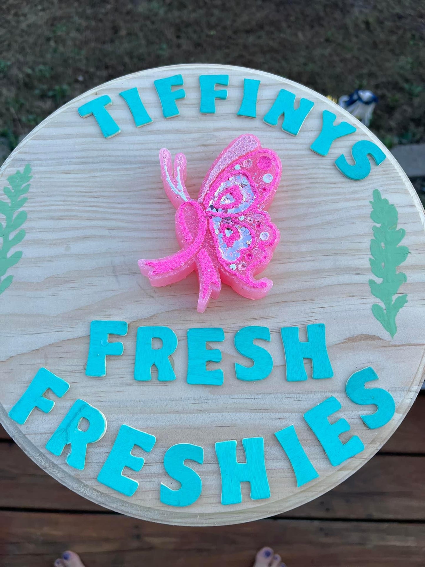 New Breast Cancer Butterfly  Freshie Silicone Mold