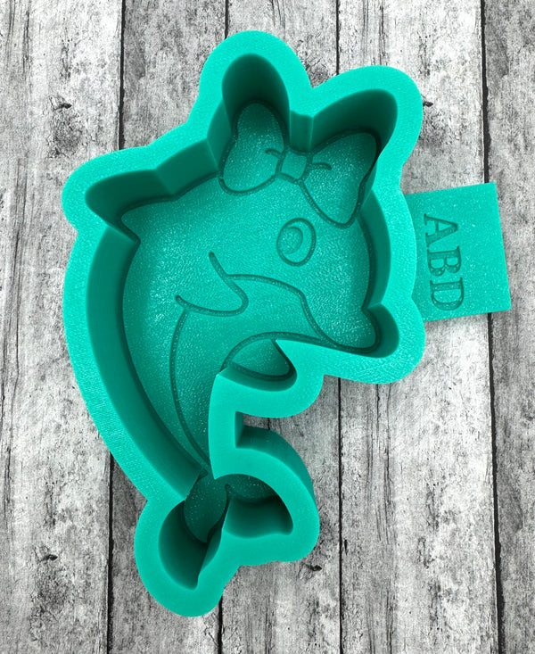 Dolphin with Bow Silicone Mold