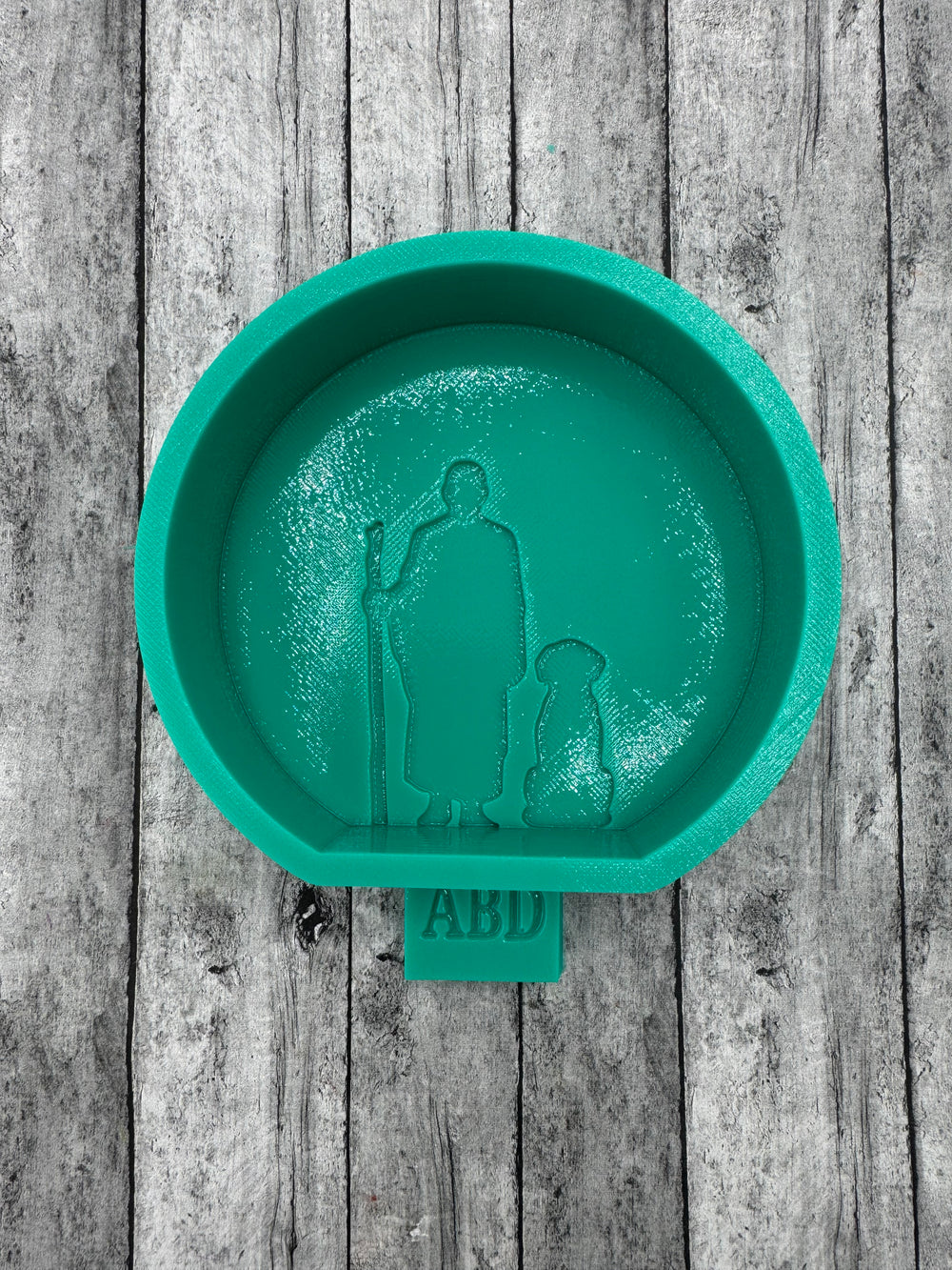 Shepherd Monk with Dog Round Freshie Silicone Mold