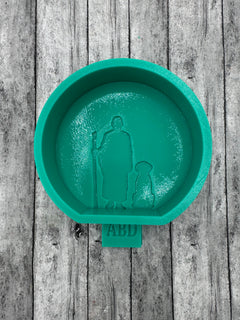 Shepherd Monk with Dog Round Freshie Silicone Mold