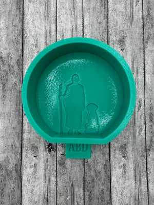 Shepherd Monk with Dog Round Freshie Silicone Mold