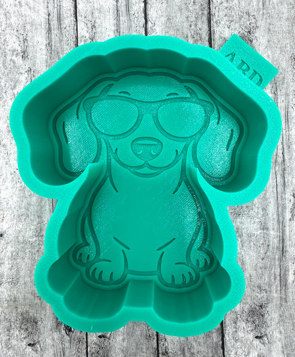 Dachshund with Glasses Freshie Silicone Mold
