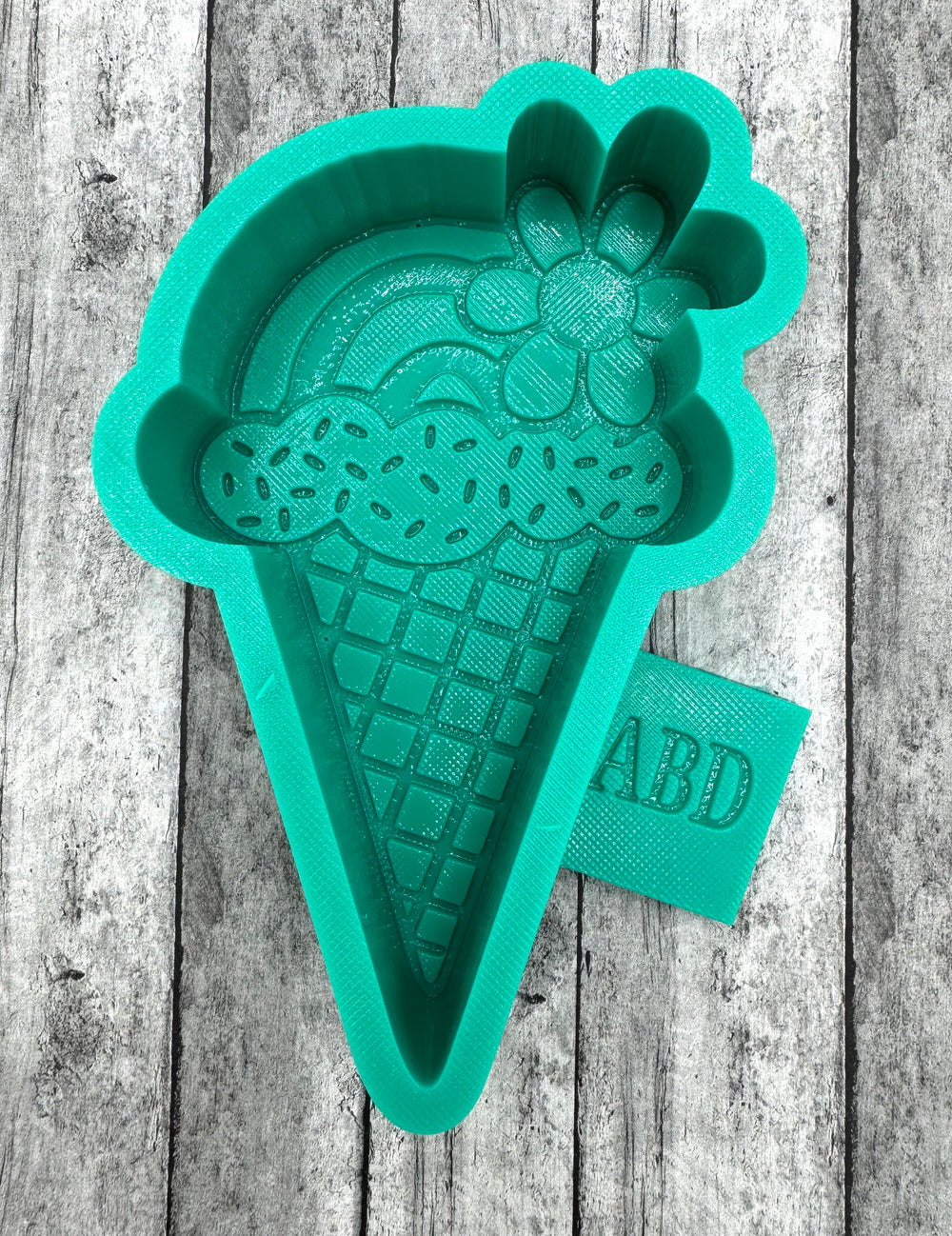 Daisy Rainbow Ice Cream Cone Silicone Mold