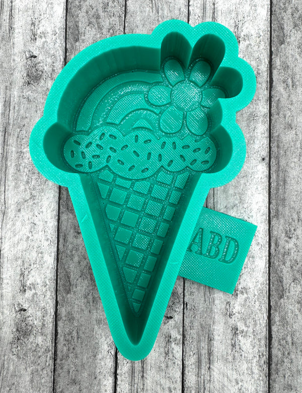 Daisy Rainbow Ice Cream Cone Silicone Mold