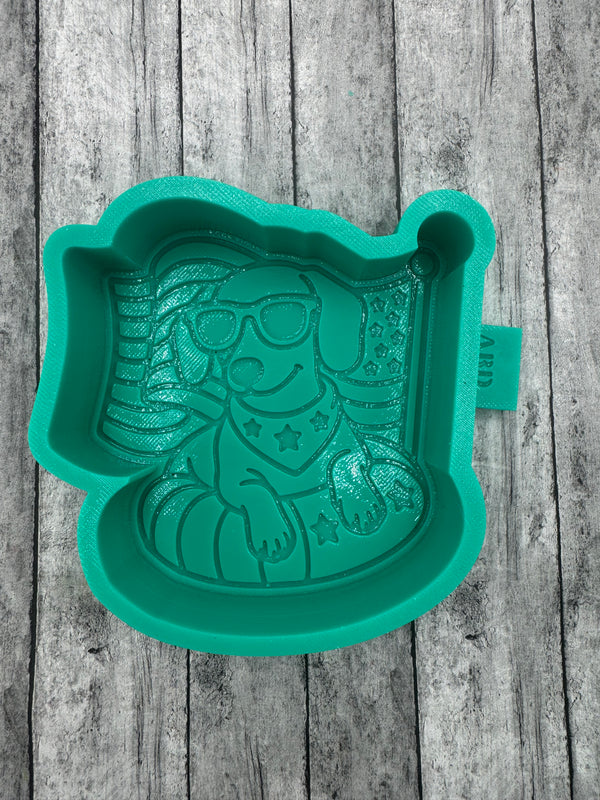 Patriotic Dachschund Dog on a Float Freshie Silicone Mold