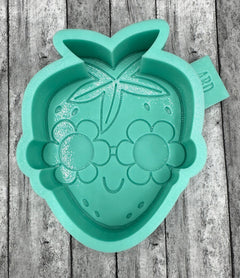 Strawberry with Flower Eyes Freshie Silicone Mold