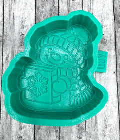 Snowman with Book Freshie Silicone Mold