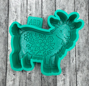 Goat with Flowers Freshie Silicone Mold