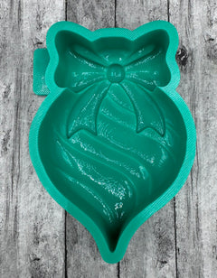 3D Ornament Striped with Bow Silicone Mold