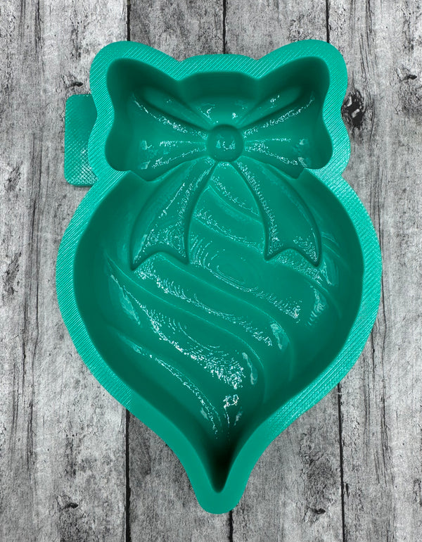 3D Ornament Striped with Bow Silicone Mold