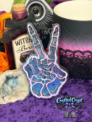 Skeleton Hand Peace Sign Freshie Mold
