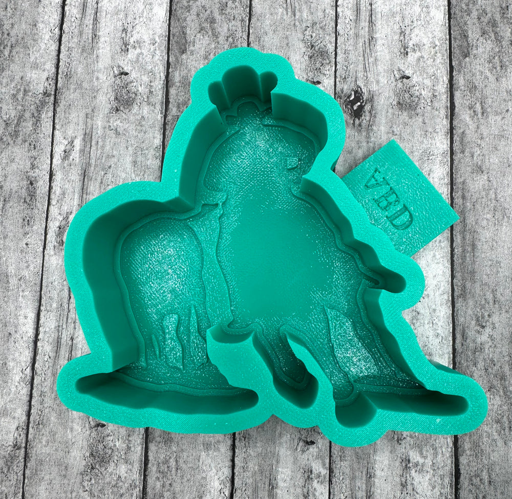Cutting Horse with Calf Freshie Silicone Mold
