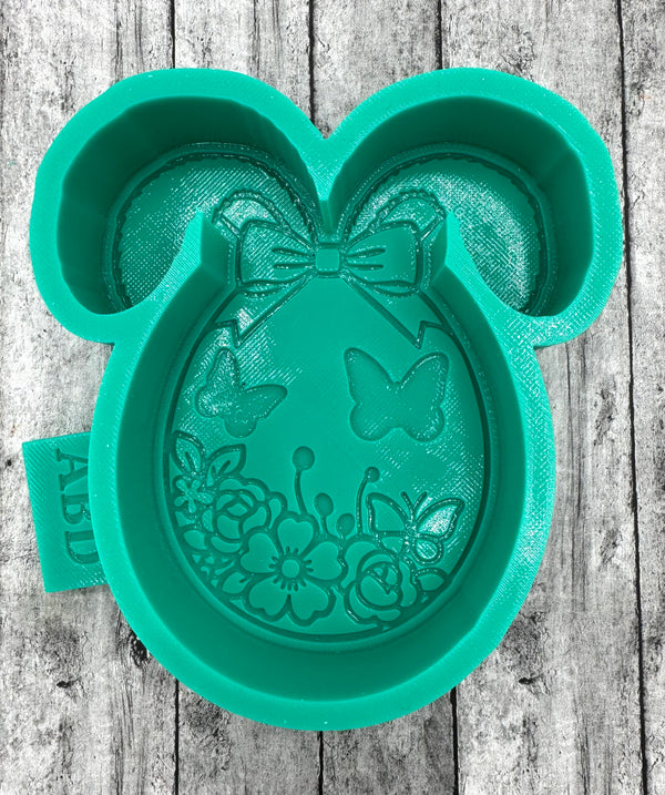 Easter Egg with Bunny Ears Floral Butterflies Freshie Silicone Mold
