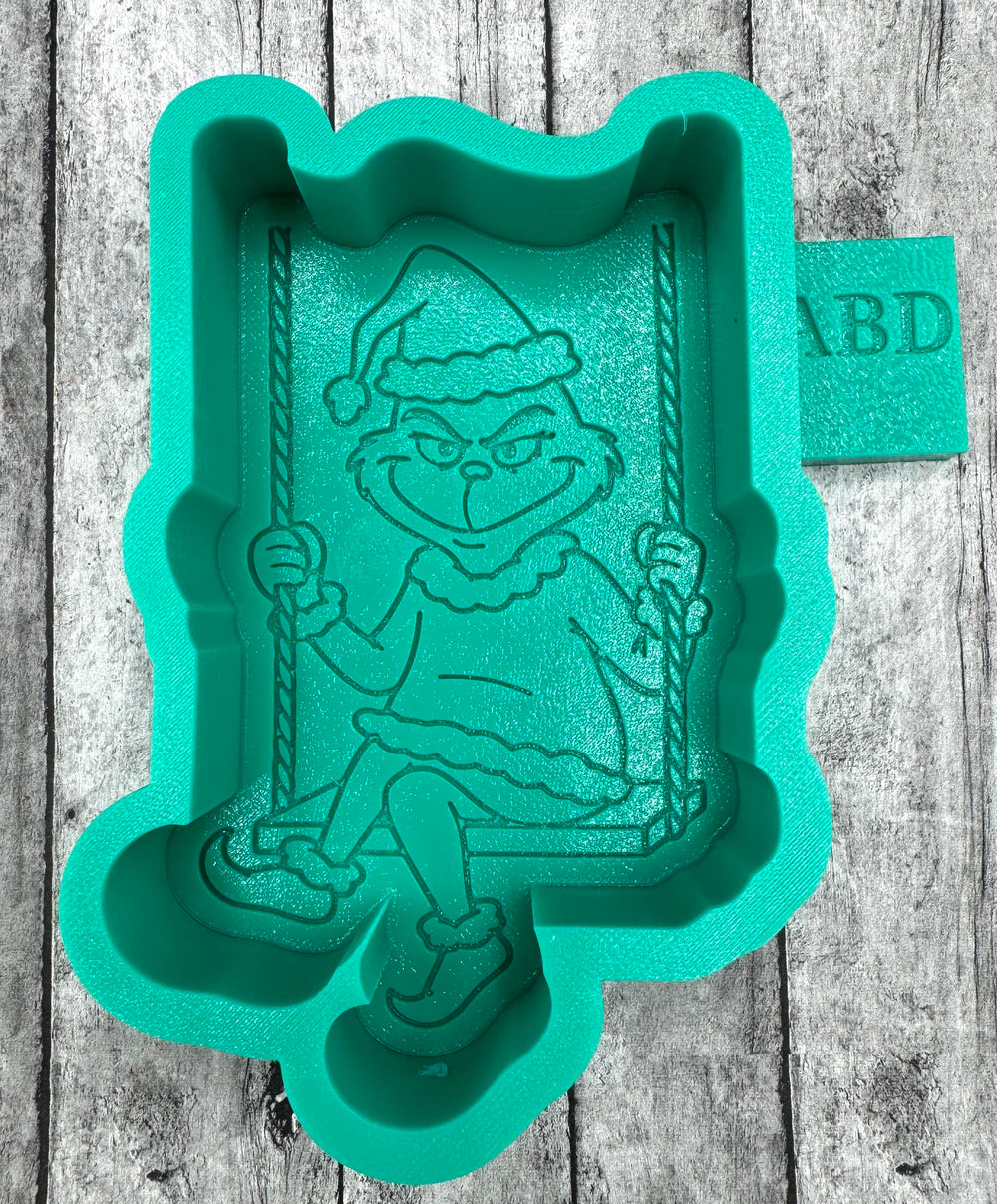 Grinch on a Swing Freshie Silicone Mold