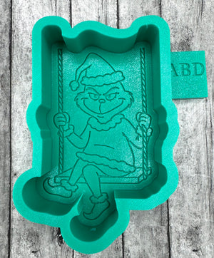 Grinch on a Swing Freshie Silicone Mold