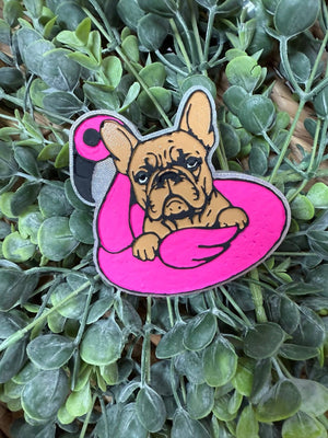 Frenchie Dog on a Float Freshie Silicone Mold