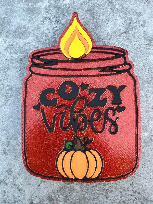 Cozy Vibes Candle with Pumpkin Freshie Silicone Mold