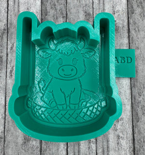 Highland Cow on a Tire Swing Freshie Silicone Mold