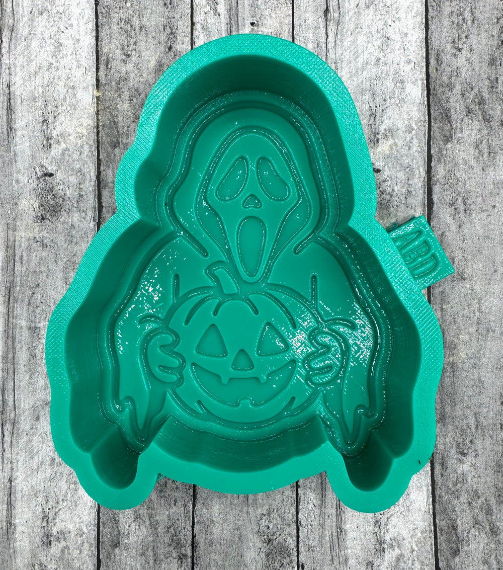 Scream Scary Dude with Pumpkin Freshie Silicone Mold