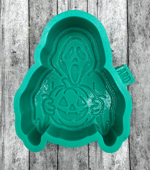Scream Scary Dude with Pumpkin Freshie Silicone Mold