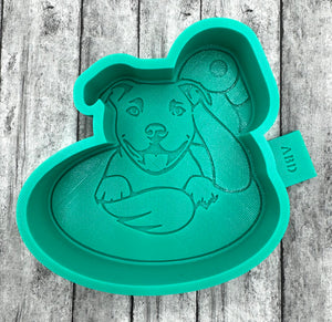 Pit Bull Dog on a Float Freshie Silicone Mold