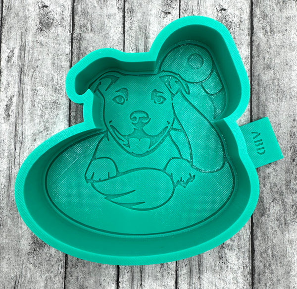 Pit Bull Dog on a Float Freshie Silicone Mold