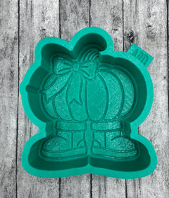 Pumpkin in Fall Boots Freshie Silicone Mold