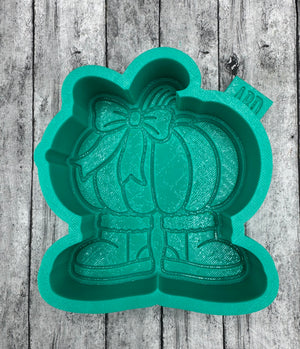 Pumpkin in Fall Boots Freshie Silicone Mold