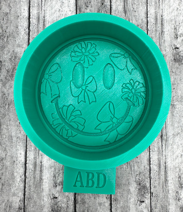 Pom Pom & Bows Smiley Face Freshie Silicone Mold