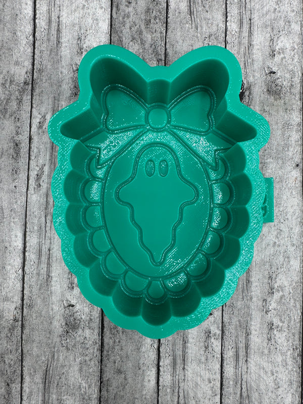 Ghost in Frame with Bow  Freshie Silicone Mold