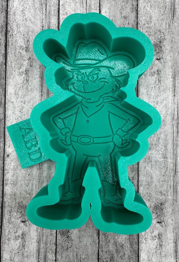Full Length Grinch Cowboy Freshie Silicone Mold