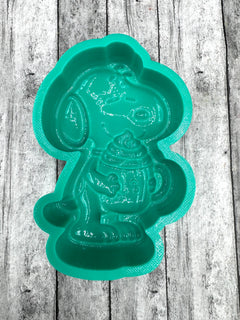 3D Beagle Dog holding Latte Cup Silicone Mold