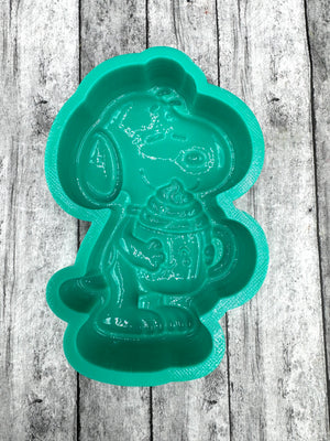 3D Beagle Dog holding Latte Cup Silicone Mold