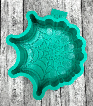 Silicone Mold Western Concho with Spider web