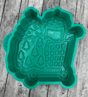 Christmas Shopping Cart Freshie Silicone Mold