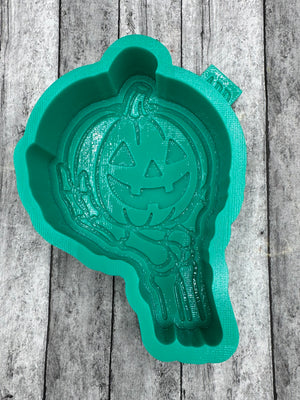 Skeleton Hand Holding Pumpkin Freshie Silicone Mold