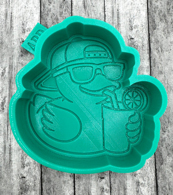 Duck in Baseball Hat with Cup Silicone Mold