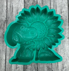 3D Beagle Dog Sunflower Silicone Mold
