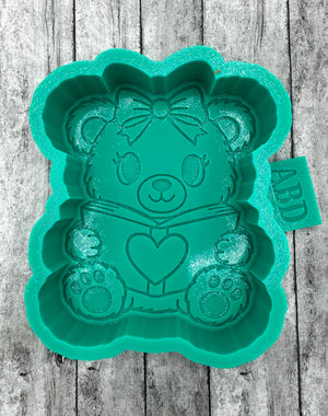 Bear Reading Valentine Book Freshie Silicone Mold