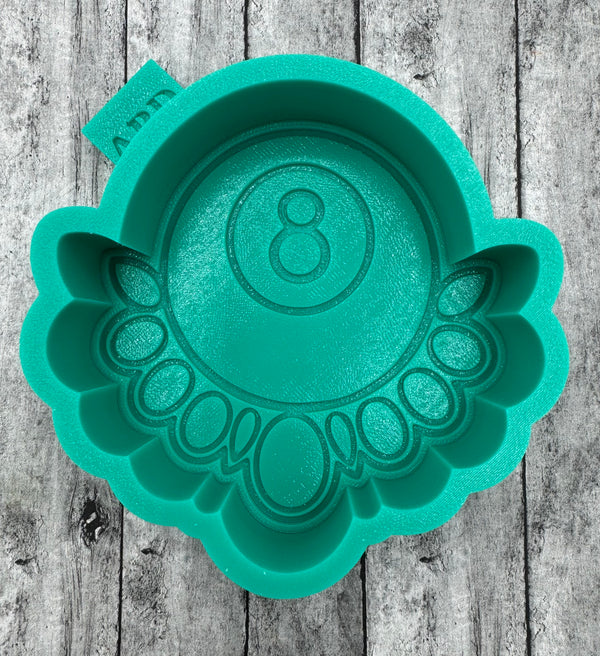 Western Eight Ball with Concho Trim Freshie Silicone Mold