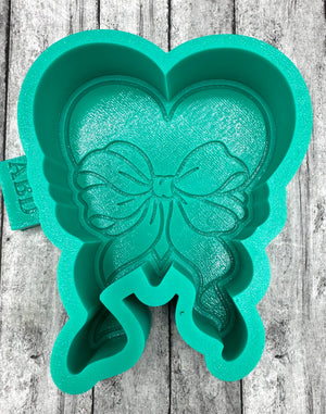 Heart with Bow Valentine Freshie Silicone Mold