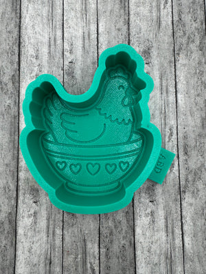 Vintage Chicken in Bowl Freshie Silicone Mold