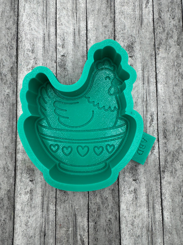 Vintage Chicken in Bowl Freshie Silicone Mold
