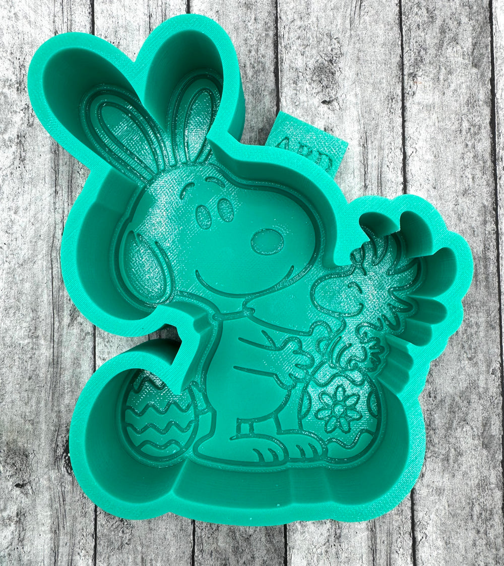 Beagle Dog with Bunny Ears Easter Eggs Freshie Silicone Mold