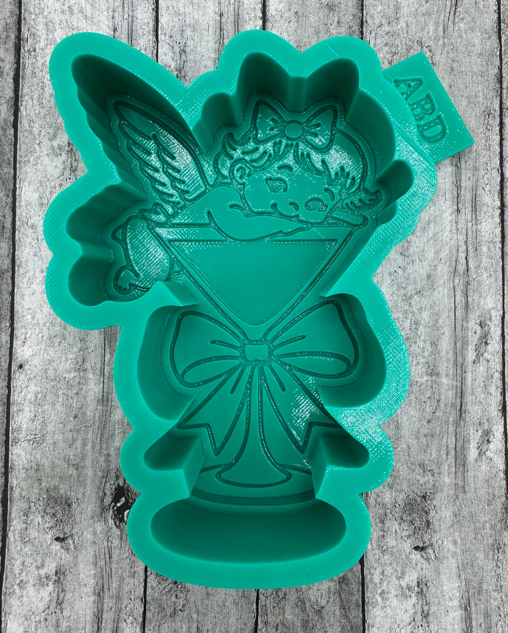 Cupid in Martini Glass with Bow Freshie Silicone Mold