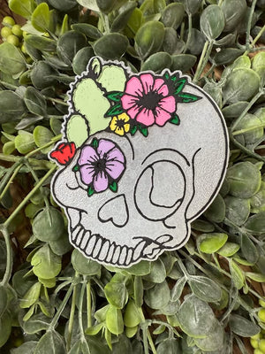 Skull with Flowers Freshie Silicone Mold